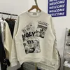 Sta x Rrr123 New Graffiti Comic Print Wash Vintage High Street Plüsch Pullover Unisex Mode