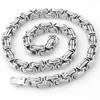 Chains 7"-40" 8/10/12/15mm Width Heavy Fashion Mens Chain Silver Color Stainless Steel Byzantine Box Link Necklace Or Bracelet