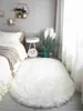 Tapetes de lã-como tapete de pelúcia almofada de piso branco impermeável antiderrapante quarto sala de estar almofada sofá pé almofada