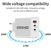 Eseekgo PD40W QC3.0 EU Väggladdare Portable 2 Type-C Ports Power Adapter för bärbara datorer surfplattor Mobiltelefoner Travelplugg USB Snabbladdare i detaljhandeln