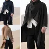 Men's Trench Coats Coat Men Long Sleeve Cardigan Spring Summer Gothic Punk Cape Ruffle Shawl Midi