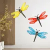 Garden Decorations 3 Pcs Crafts Wall Hanging Indoor Decorate Dragonfly Decors Iron Shaped Ornaments