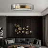 샹들리에 크리스탈 현대 북유럽 스타일 거실 침실 침실 주방 구리 라운드 간단한 디자인 조명을위한 천장 램프