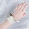 Link Bracelets Wedding Wrist Flower Pearl Corsage Headpiece Hair Pieces For Little Girl Useful ML