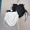 Kvinnors shorts sexig sommar tunn hög midja dragkammare vit casual svartrosa vilda pantaloner cortos de mujer svett 230408