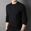 Pulls pour hommes MACROSE Knitwear Col O-Cou Mince Basic Élastique Slim Fit Couche intérieure Pull Couleur Solide Casual Polyvalent