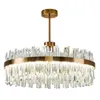 New Modern LED K9 Crystal Pendant Light Nordic Gold Round Chandeliers Bedroom Living Room Ceiling Lamps