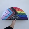 Rainbow Folding Fans LGBT Colorful Hand-Held Fan for Women Men Pride Party Decoration Music Festival Events Dance Rave Supplies 11.08