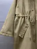 Trench Coat Women Designer Jacket Mid Length Hooded Letter Printed Lining Handsome Casual Womens Coats Autumn Windbreak Coatwomen