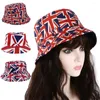 Berets Hop Outdoor Female Union Jack UK Flag Double-sided Blue Stripe Wide Brim Panama Cap Sun Hat Bucket Fisherman