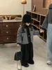 Vestes de Style coréen pour petites filles, manteaux d'automne et d'hiver, cardigans à bordure noire pour tout-petits, vêtements chauds d'extérieur pour enfants