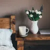 Tapis de Table sur le thème de l'hiver, bonhomme de neige, arbre de noël, ensemble de sous-verres en céramique, napperons ronds antidérapants, tapis de tasse de boisson à café, décoration de la maison