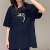 티셔츠 여성 Tshirt Tops Tees 대형 티셔츠 자수 면화 바늘 반바지 디자이너 스포츠웨어 피트니스 스포츠 Femme Plus Siz