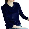 Damenblusen, Damen-Pullover, superweiches Hemd mit langen Ärmeln, reine Farbe, helle Oberfläche, T-Shirt-Oberteil, warm halten