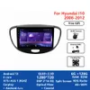 Bilvideo DVD-spelare Radio Touch Screen GPS Navigation System 2 Din Android Stereo för Hyundai i10 2008-2012 DSP