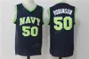 Naval Academy Navy Midshipmen College 50 David Robinson Jerseys Men Navy Blue Color University Basketball Jerseys Robinson Sport Uniforms Sa