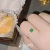 Gaoding Small Elegant Living Ring for Women Plated with True Gold, Utsökt och Versatile Imitation Ice Jade Medal Egg Face Ring,