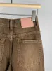 Jeans da donna Pantaloni dritti a gamba larga a vita alta da donna Pantaloni vintage da donna autunnali con gradiente tutto-fiammifero