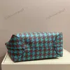 Designer stor kapacitet tygväskor mode handväska kvinnor axel crossbody väska lyxig flerfärgad houndstooth shopping väska förvaring väska 231108