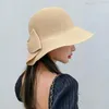 Wide Brim Hats Women Sun Hat Female Straw Stylish Women's Anti-uv Beach With Breathable Design Back Bowknot For Summer