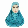 원피스 메쉬 다이아몬드 무슬림 여성 히잡 터번 이슬람 라마단 화학 모자 스카프 숄 헤드웨어 랩