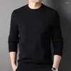 Pulls pour hommes MACROSE Knitwear Col O-Cou Mince Basic Élastique Slim Fit Couche intérieure Pull Couleur Solide Casual Polyvalent