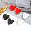 Stud Earrings 2023 Fashion Big Red Heart Shape Metal Earring For Women Vintage Sweet Girl Boucle D'oreille Jewelry Accessorie