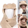 Beanies Beanie/Skull Caps Fashion Winter Women Warm Cute Bear Ear Hat Casual Plush Scarf Set Solid CapsBeanie/Skull