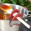 Ny 1 bit av anti-skalningskedhållare Funktionella rostfritt stål Pot Sidoklipp Portable Spatula Clip Kitchen Accessories