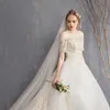 NY OFF Axel Light Wedding Dress Bridal Slim Simple European and American Long Tail Style