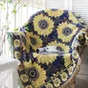 Blanket Floral Blanket Sofa Sunflower Pattern Travel Throw Blanket For Bed Living Room Carpet Sofa Blanket Knit Cover deken R230615