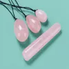 Natural Rose Quartz Yoni Egg Jades Massager Kvinnor Kegel Övtagare Vaginal Muskler Dra åt boll Jade Massagers Crystal Kegels Eggs A01