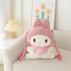 Kuromi melodia mochila de pelúcia cinnamoroll melodia gato mochila de pelúcia brinquedos animais de pelúcia boneca presente de aniversário para crianças