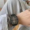 Square Mens Watch Mâle Teenagers Cool Trend High School Mechanical College Students Cell Down