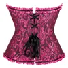 Débardeurs pour femmes Femmes Sexy Floral Corset Vintage Bustier et Corsets Lacets Lingerie désossée Tops Victorien Clubwear Violet Noir Rose Blanc