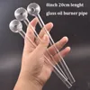 Tubo per bruciatore a olio in vetro Pyrex spesso Tubo da 8 pollici 30mm trasparente Tubi per fumatori a mano Tubo per olio Tubi per acqua in vetro bong