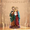 Collane con ciondolo Figurine della famiglia cattolica in resina Diyalo Statua sacra con Gesù bambino bambino San Giuseppe Vergine Maria Decorazione per esposizione da scrivania