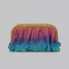 Torby na zakupy shinny ruched rhinestone torba dla kobiet projektantki gradient love serc