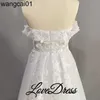 Party Dresses Boho Tul A Line Wedding Dresses 2021 Off the Shoulder Lace Appliques Beach Bridal Gown Sexy High Split Wedding Gowns For Bride 0408H23