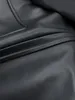 Highend merk designer leren jas van hoge kwaliteit schapenvacht stiksel ontwerp zwarte rits jas luxe top herenjas