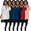 女性の新しいソリッドカラースパンコールルーズシャツドレススプリングブリングスパンコールドレスレディクルーネックヒップトップチュニックドレス