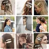 Haarclips Barrettes Nieuwe trendy hartklem Ponytail Fashion ABS Plastic Iron Gold Sier Barrett Accessoires JWERLY GI DH7CJ