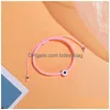 Charm Bracelets Summer Candy Color Evil Eye Bracelet Lucky Knot Friendship Jewelry Charm Bracelets Lovely Women Men Drop Delivery Jewe Dhnxg