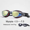 Schutzbrille Männer Frauen Beschichtung Professionelle Myopie Schwimmbrille Schwimmbecken Wassersport Anit Fog UV-Schild Wasserdichte Brille Brillen Neu P230408