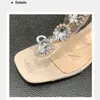 Dress Shoes 2023 Summer Brand PVC Sandals Women Crystal High Heels Party Thick Pumps Ladies Transparent Shallow Hiking