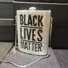 Black Lives Matter – sac à dîner avec lettres et diamants, boîte en métal, transport complet, personnalisé, pour Banquet, pour femmes, 231108