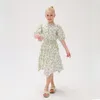 Mädchenkleider Lavendel Große Büste Loses Kleid Baby Set Normale Teenager 2023 Sommerkleidung Mit Futter Kinder Blumenbaumwolle # 7304