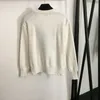 C grande lettera ricamata pullover girocollo maglieria manica lunga base top per indossare le donne alla moda