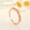 Eheringe Eine Reihe Platin Rose Gold Farbe Einfache Geometrie Mode Verkauf Weißer Stein Kupfer Schmuck Für Frauen Mädchen Party Geschenk