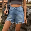 Women's Jeans Shorts Fashion Sexy Ripped Fringed Ladies Button Denim Casual Summer High Waist For Women